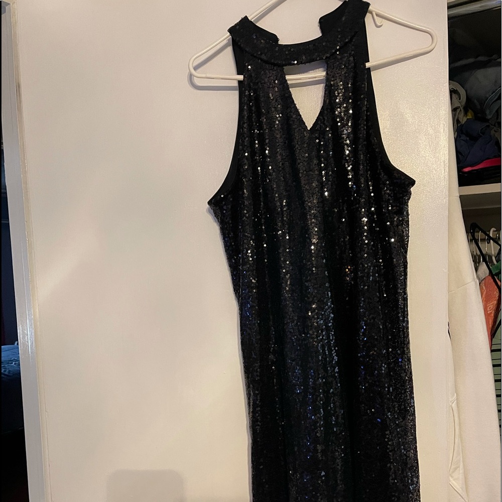 SD collections cocktail dress black sequins brand new